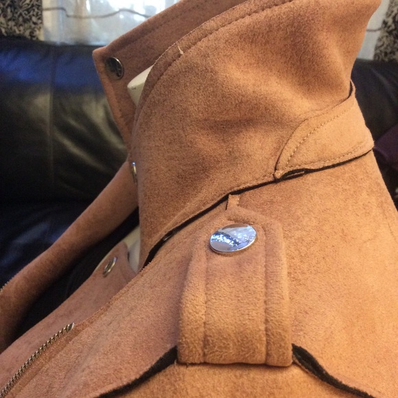 DEX faux suede asymmetrical moto crop jacket - Picture 6 of 11